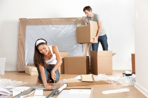 Professional man loading a van for removals