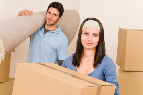 Unloading furniture at a new home location