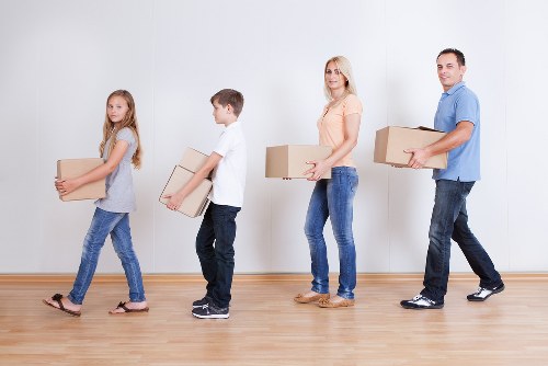 Team of removal specialists preparing for a move