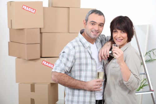 Packing delicate items for a move in Spitalfields